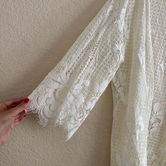 Zeagoo White Lace Swim Coverup with Scalloped Edges Size Large NWT - Picture 4 of 8